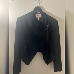 Forever 21 Black Cropped Blazer Asymmetrical Design